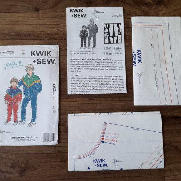 Vintage 90s Children's Jacket & Pants Sewing Pattern Kids HipHop Tracksuit 2202 - Picture 7 of 9